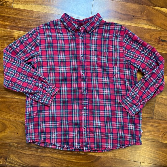 GUC Men’s Size 2XL, Magellan Red Plaid Flannel Long Sleeve Button Down Shirt - Picture 1 of 14